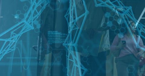 Dynamic Team in Futuristic Corporate Environment