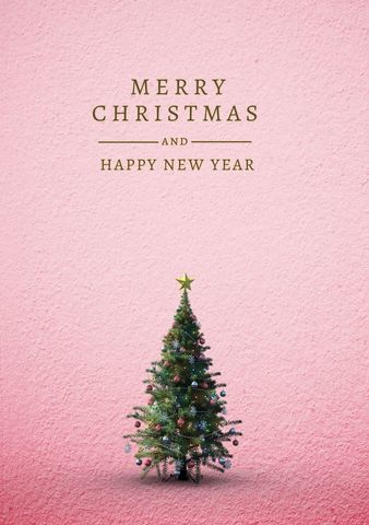 elegant christmas card with decorated tree and festive message - Download Free Stock Templates Pikwizard.com
