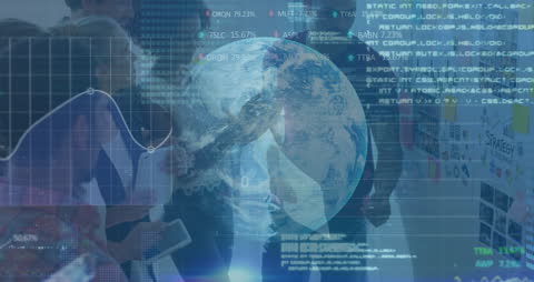 Diverse Business Team integrating Global Data and Technology