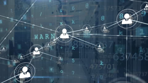 Digital Network Connections Interface with People Icons