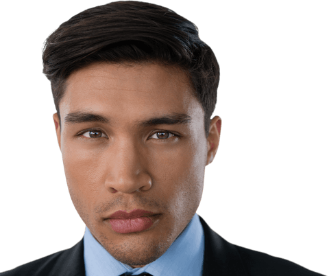 serious businessman portrait with raised eyebrow on transparent background - Download Free Stock Videos Pikwizard.com