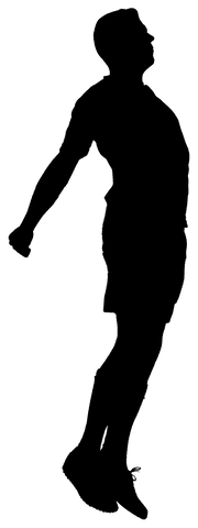 Silhouette of athlete jumping with transparent background