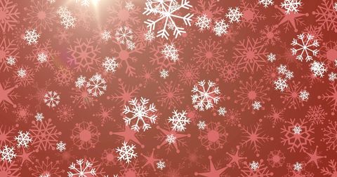 Festive Snowflakes on Red Background for Holiday Atmosphere