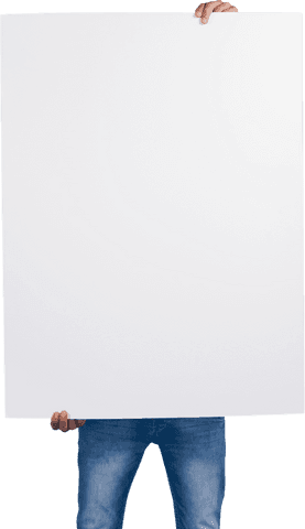 Midsection Displaying Large Transparent Blank Cardboard for Text - Download Free Stock Videos Pikwizard.com