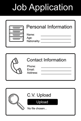 digital job application form template on transparent background - Download Free Stock Videos Pikwizard.com