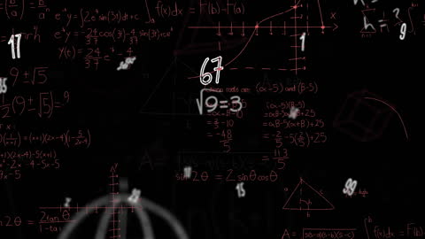 Mathematical Equations Overlay with DNA Strand
