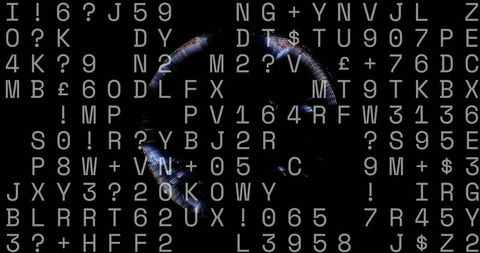 Glitching Neon Ring with Alphanumeric Matrix Display