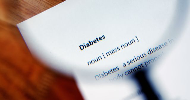 Close-up of Magnifying Glass Highlighting Diabetes Definition - Download Free Stock Images Pikwizard.com