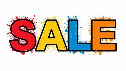 Colorful sale letters splashing paint for bold retail promotion banner and discount poster