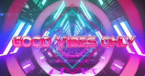 Retro Futuristic Tunnel with Positive Message