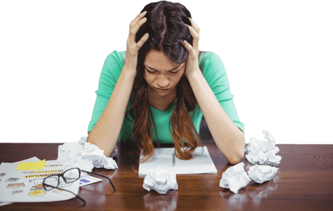 frustrated woman with papier-mâché balls on transparent background - Download Free Stock Videos Pikwizard.com