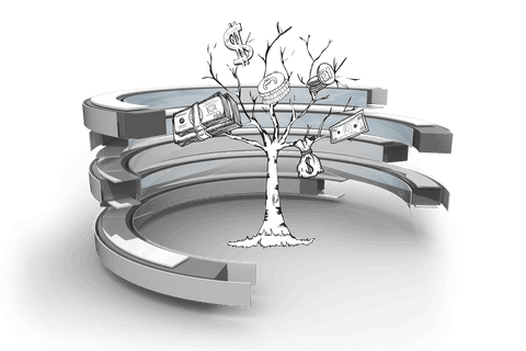 transparent money tree symbol in futuristic curved structure - Download Free Stock Videos Pikwizard.com