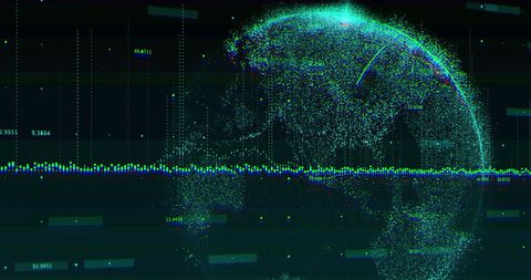 Digital Earth with Data Visualization and Network Connectivity - Download Free Stock Images Pikwizard.com