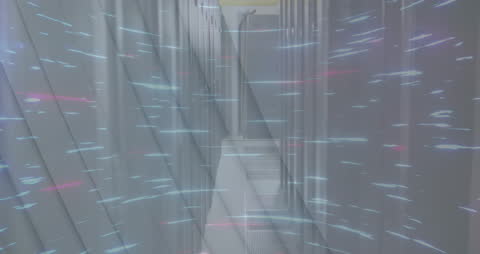 Digital Data Stream Flow in Futuristic Tunnel Animation