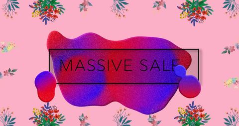 massive sale announcement with vibrant floral elements - Download Free Stock Images Pikwizard.com