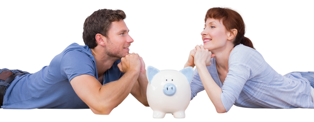 Happy Couples Saving Money Piggy Bank Financial Transparent Background - Download Free Stock Videos Pikwizard.com