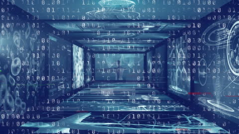 Futuristic Data Processing and Networking Conceptual Visualization