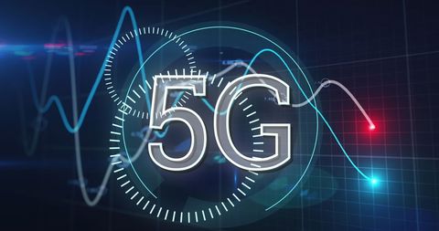 Dynamic 5G Graphics Over Financial Data Lines - Download Free Stock Images Pikwizard.com