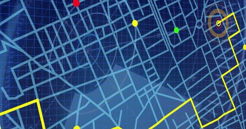 Innovative Digital Map Interface with Data Points and Path - Download Free Stock Images Pikwizard.com