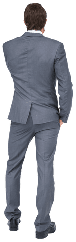 Rear View of Businessman on Transparent Background, Professional Concept