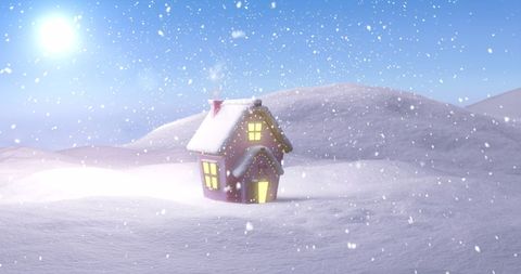 Cozy Christmas Cottage in Snowy Winter Wonderland