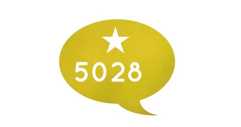 Speech Bubble with Star and Number 5028 on White Background - Download Free Stock Images Pikwizard.com