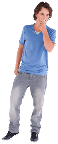 Transparent Young Male Contemplating in Casual Outfit - Download Free Stock Videos Pikwizard.com