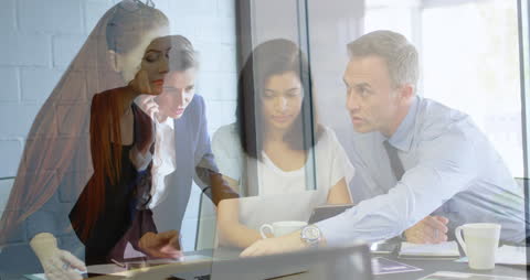 Business Team Overlapping with Professional Call for Multitasking Concept