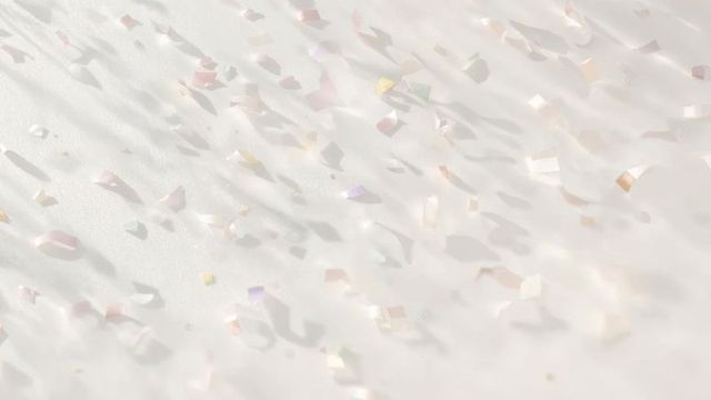 Elegant Pastel Confetti Casting Soft Shadows on White Background