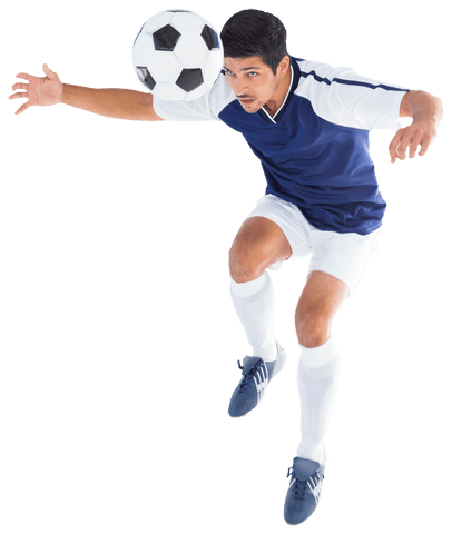 Caucasian Male Football Player Kicking Ball Transparent Background - Download Free Stock Videos Pikwizard.com