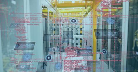 Modern Data Center with Abstract Digital Overlay - Download Free Stock Images Pikwizard.com