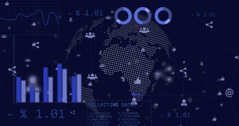Global Data Processing and Networking Visualization - Download Free Stock Images Pikwizard.com