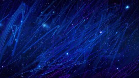 Dynamic Blue Streaks Over Cosmic Starfield Interlacing Animation