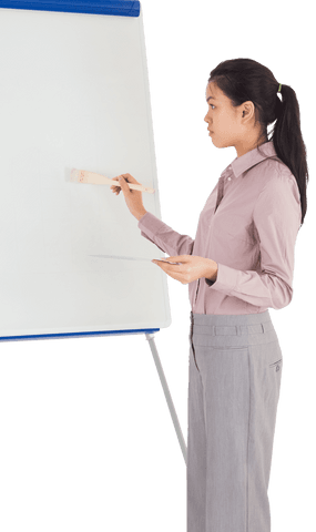 businesswoman painting creative chart on transparent flip chart - Download Free Stock Videos Pikwizard.com