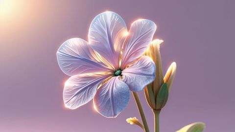 Ethereal pastel forget me not flower with illuminated petals