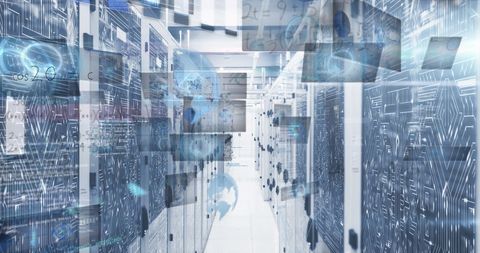 futuristic data processing and computing in a server room - Download Free Stock Images Pikwizard.com