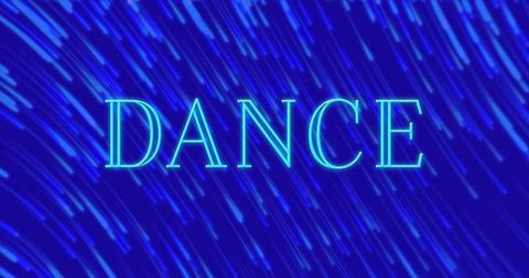 Bright Neon 'DANCE' Text with Dynamic Blue Trails - Download Free Stock Images Pikwizard.com