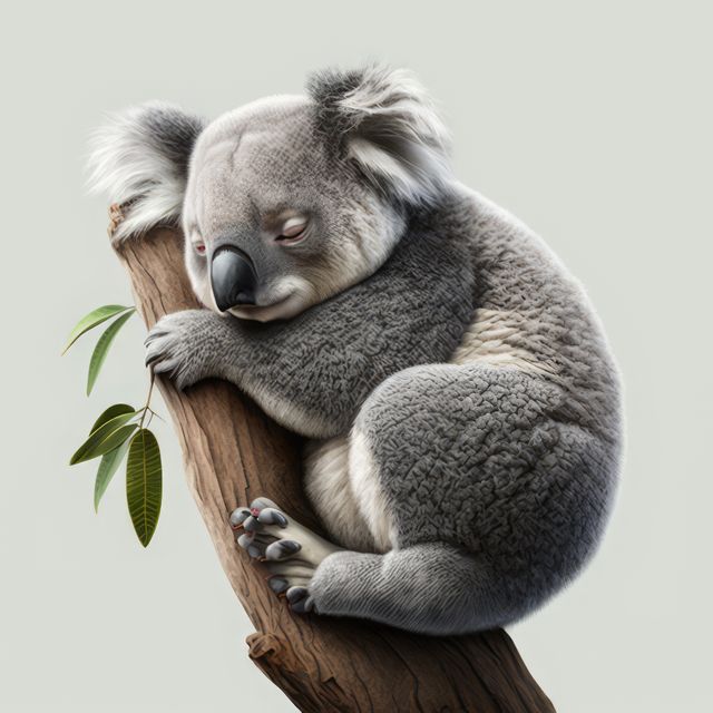 Close up of sleeping koala bear sleeping on tree, created using generative ai technology - Download Free Stock Photos Pikwizard.com