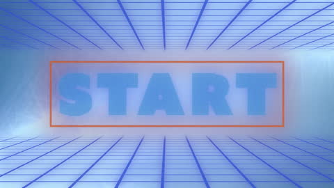 Digital Start Button with Futuristic Lines