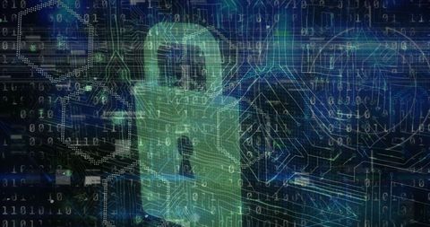 Digital Security Concept with Binary Code and Digital Padlock - Download Free Stock Images Pikwizard.com