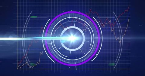 Digital Interface with Compass and Light on Graph - Download Free Stock Images Pikwizard.com