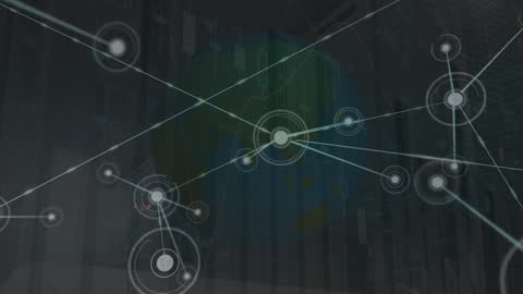 Futuristic Global Network Connections with Digital Data Flow