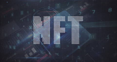 Futuristic Representation of NFT Concept with Digital Elements