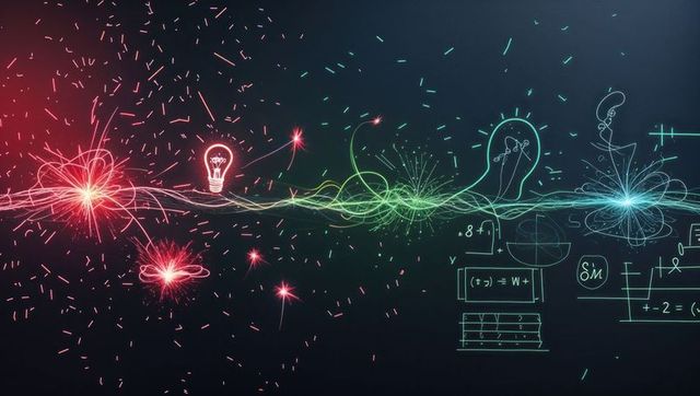 Neon Waves and Math Formulas in Futuristic Innovation Concept