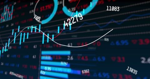 Abstract Financial Data and Graph Analysis on Digital Screen - Download Free Stock Images Pikwizard.com