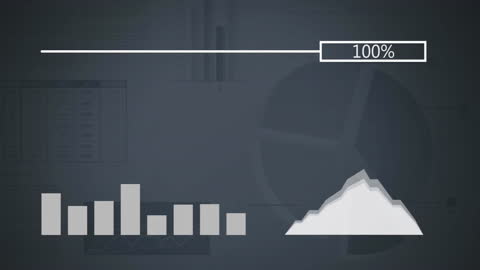 Digital Data Processing Animation with Statistics Graphics