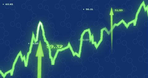 Global Financial Data Analysis with Green Growth Arrows on Blue Background - Download Free Stock Images Pikwizard.com