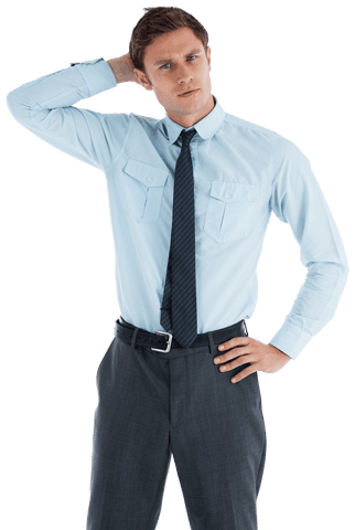 Transparent Formal Businessman Looking Thoughtful and Confident