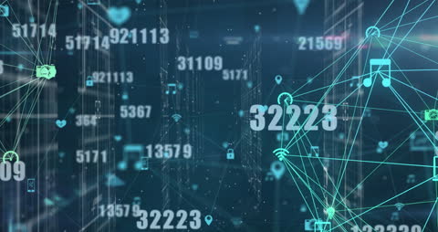 Digital Network Connections with Data Icons