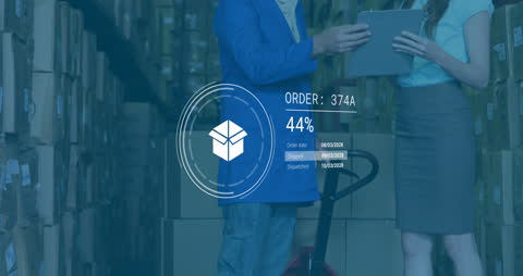 Warehouse Management Team Analyzing Logistic Data